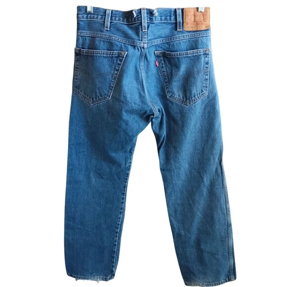 31x30 Levis Men's Western Fit Jeans W31 L30 Blue Denim Distress Fade - Picture 1 of 9